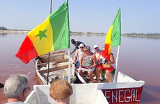 Baignade au lac rose Dakar